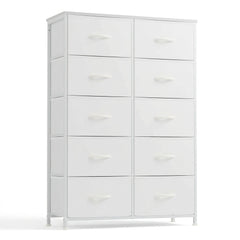 10 Drawer Tall Fabric Dresser for Bedroom & Closet