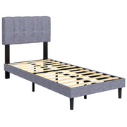 Fabric Upholstered Platform Bed Adjustable Headboard