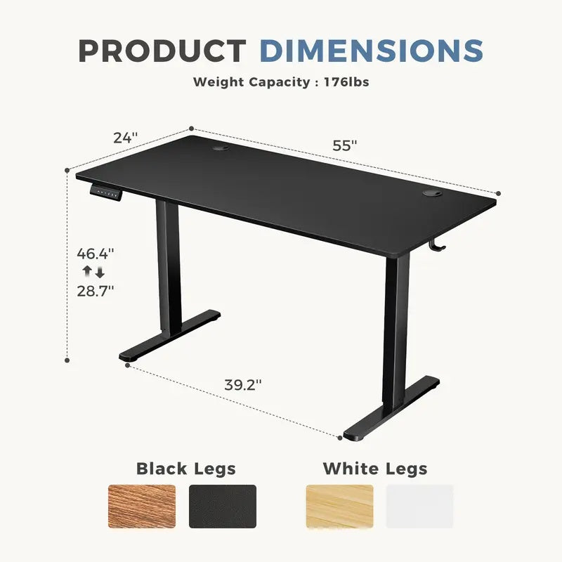 Electric Standing Desk with Memory Presets, Height Adjustable Desk 40/48/55 Inch