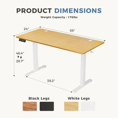 Electric Standing Desk with Memory Presets, Height Adjustable Desk 40/48/55 Inch