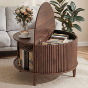 Round Flip-Top Storage Coffee Table