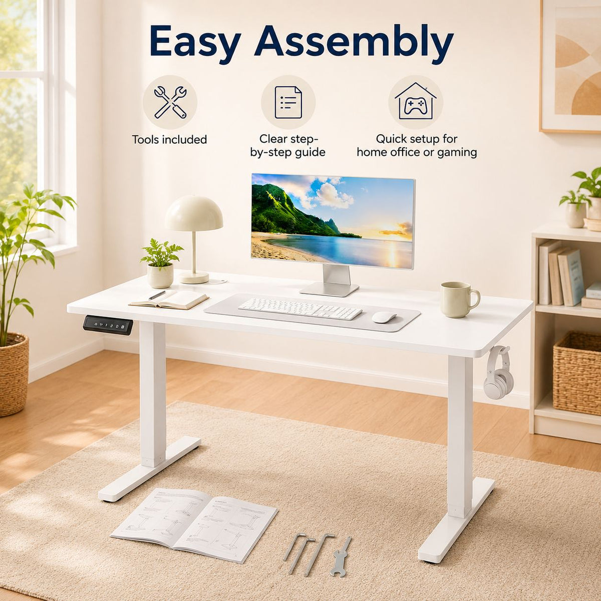 Electric Standing Desk with Memory Presets, Height Adjustable Desk 40/48/55 Inch