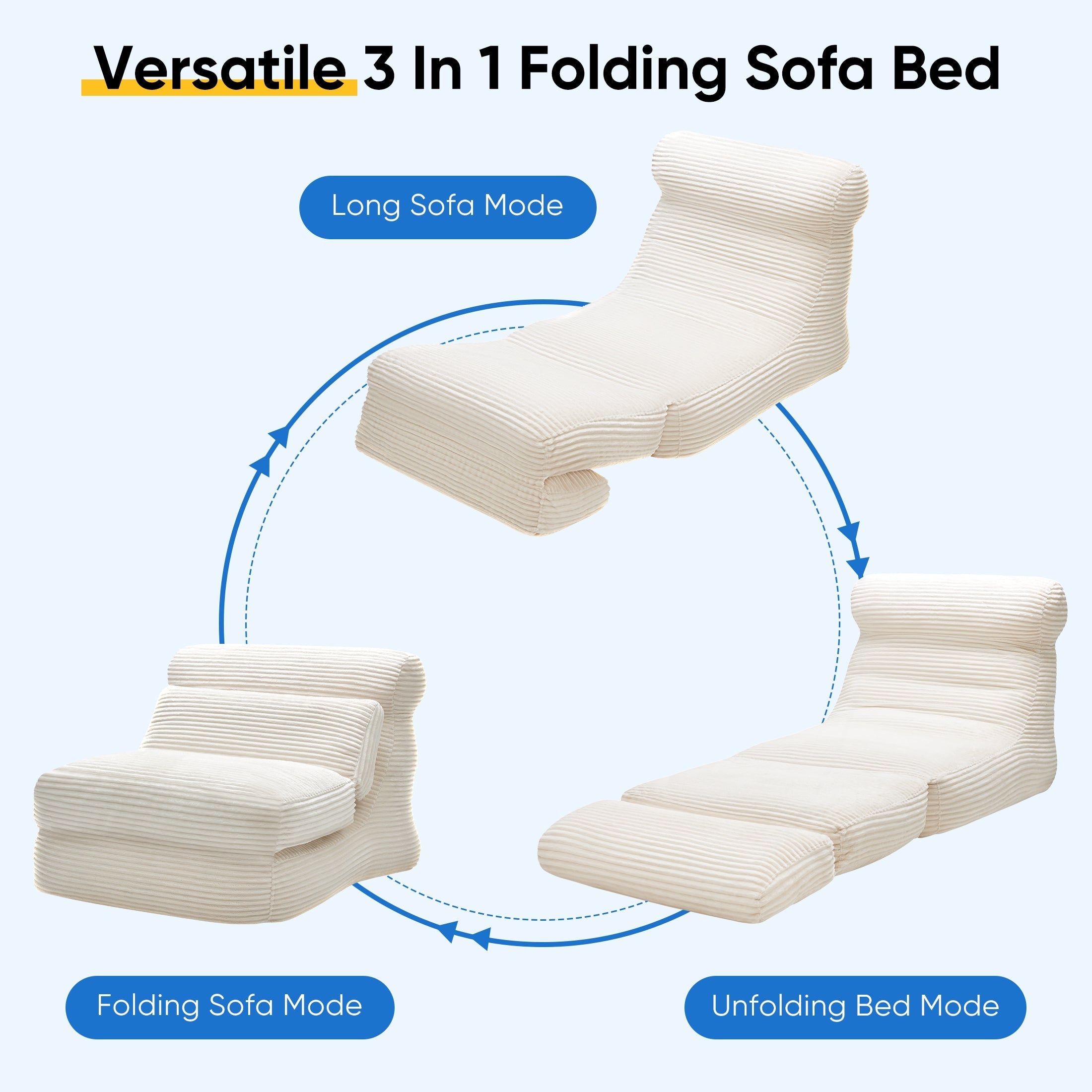 VersaCouch Foldable 3-in-1 Sofa Bed