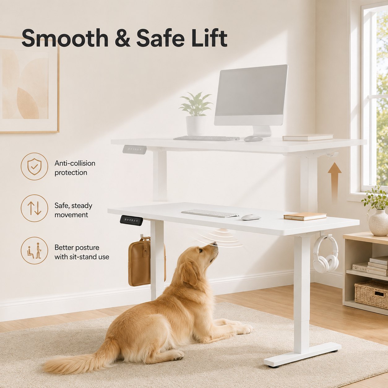 Electric Standing Desk with Memory Presets, Height Adjustable Desk 40/48/55 Inch