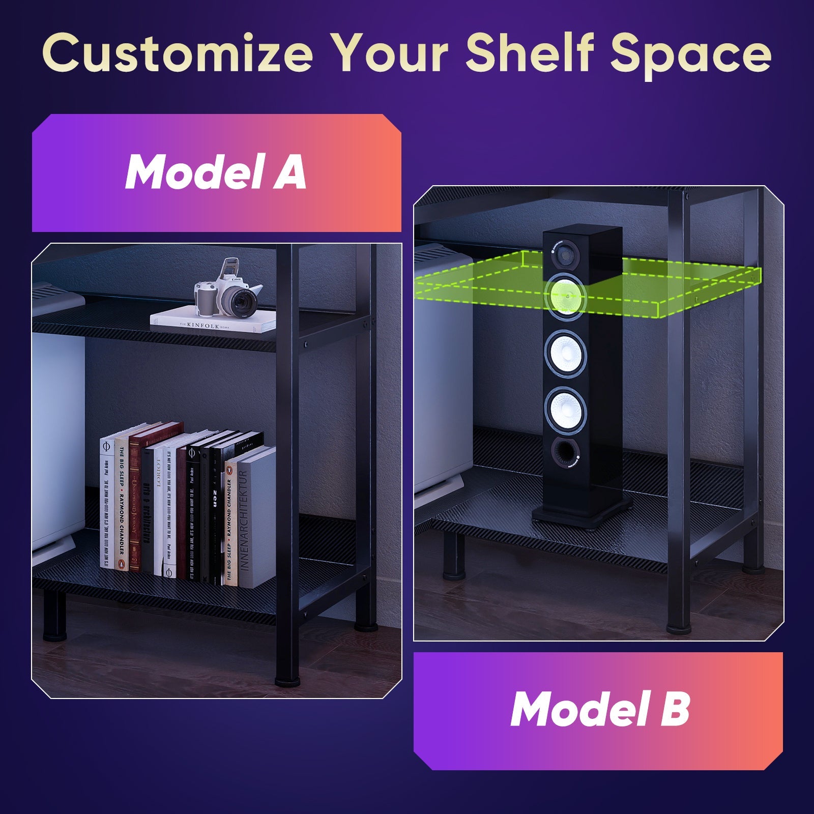 L-Shaped Gaming Desk with LED & Power