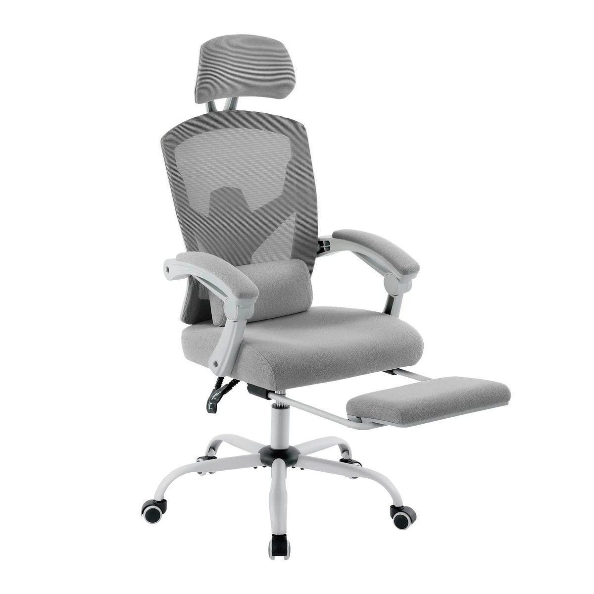 Ergonomic Mesh Office Chair with Retractable Footrest 
