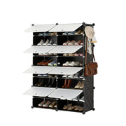 WareBay 6/8-Tier Shoe Cabinet with Door – Stackable Shoe Rack Storage for Entryway