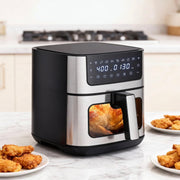 6.34QT Stainless Steel Digital Air Fryer with Window & 8 Cooking Functions