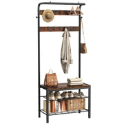WareBay Entryway Hall Tree | Coat Rack, Shoe Bench & Storage Shelves with Hooks