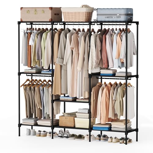 WareBay Open Wardrobe Organizer | Hanging Rod, Shelves & Shoe Storage