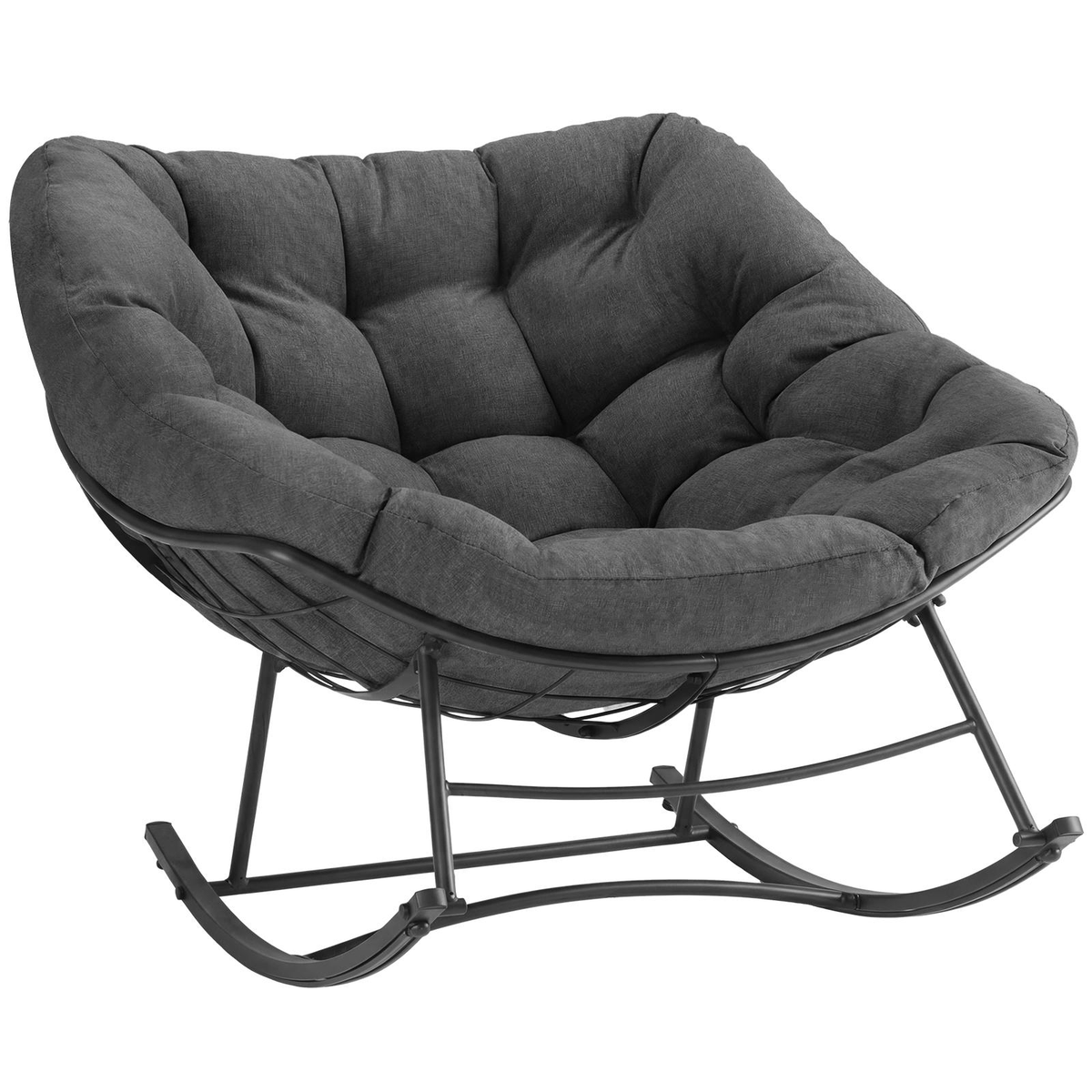 Oversized Rocking Egg Lounge Chair with Cushion, for Patio, Garden, Living Room