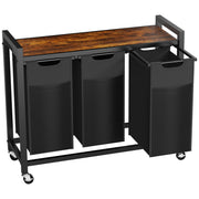 WareBay Laundry Hamper with Removable Bags, Shelf & Wheels – 1 to 4 Basket Sorter