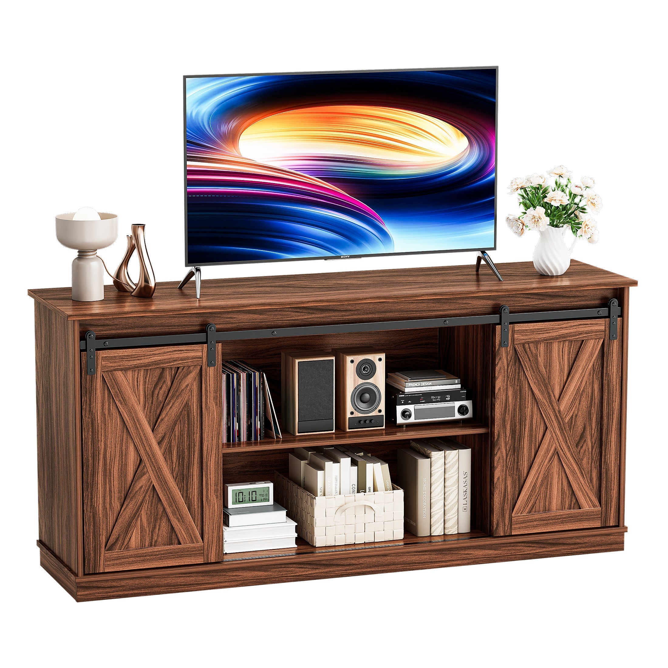 EDX Farmhouse TV Stand with Storage