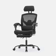 Ergonomic Mesh Office Chair with Retractable Footrest, Adjustable Headrest & 135° Recline