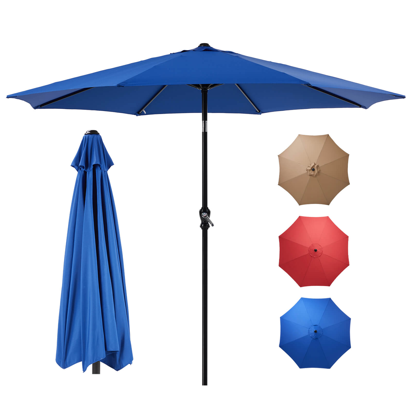 9ft 8-Rib Steel Patio Umbrella