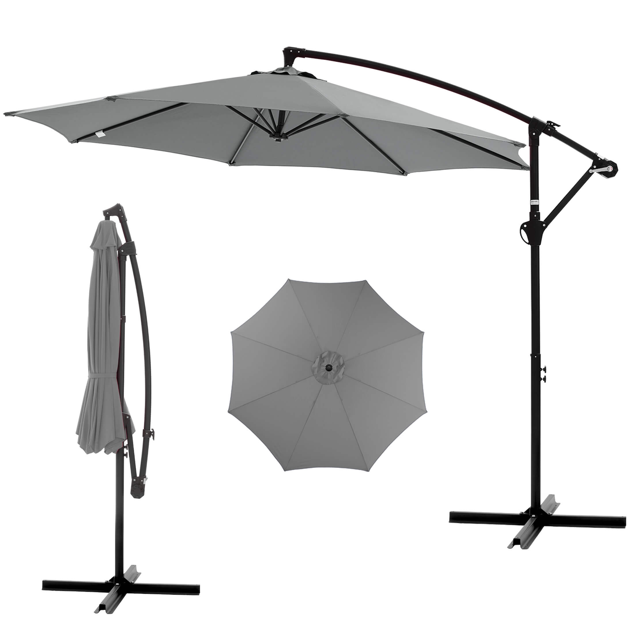 10ft Cantilever Patio Umbrella for Garden, Backyard, Poolside