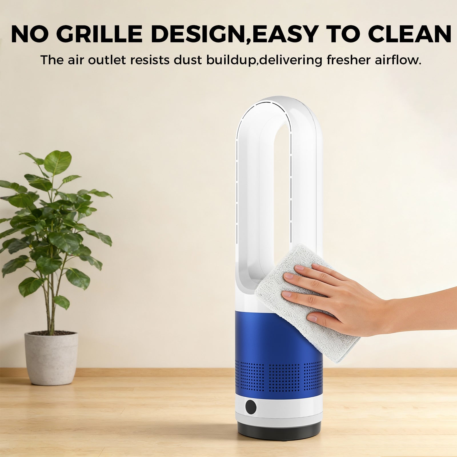 Bladeless Tower Fan 8-Speed 80° Oscillating