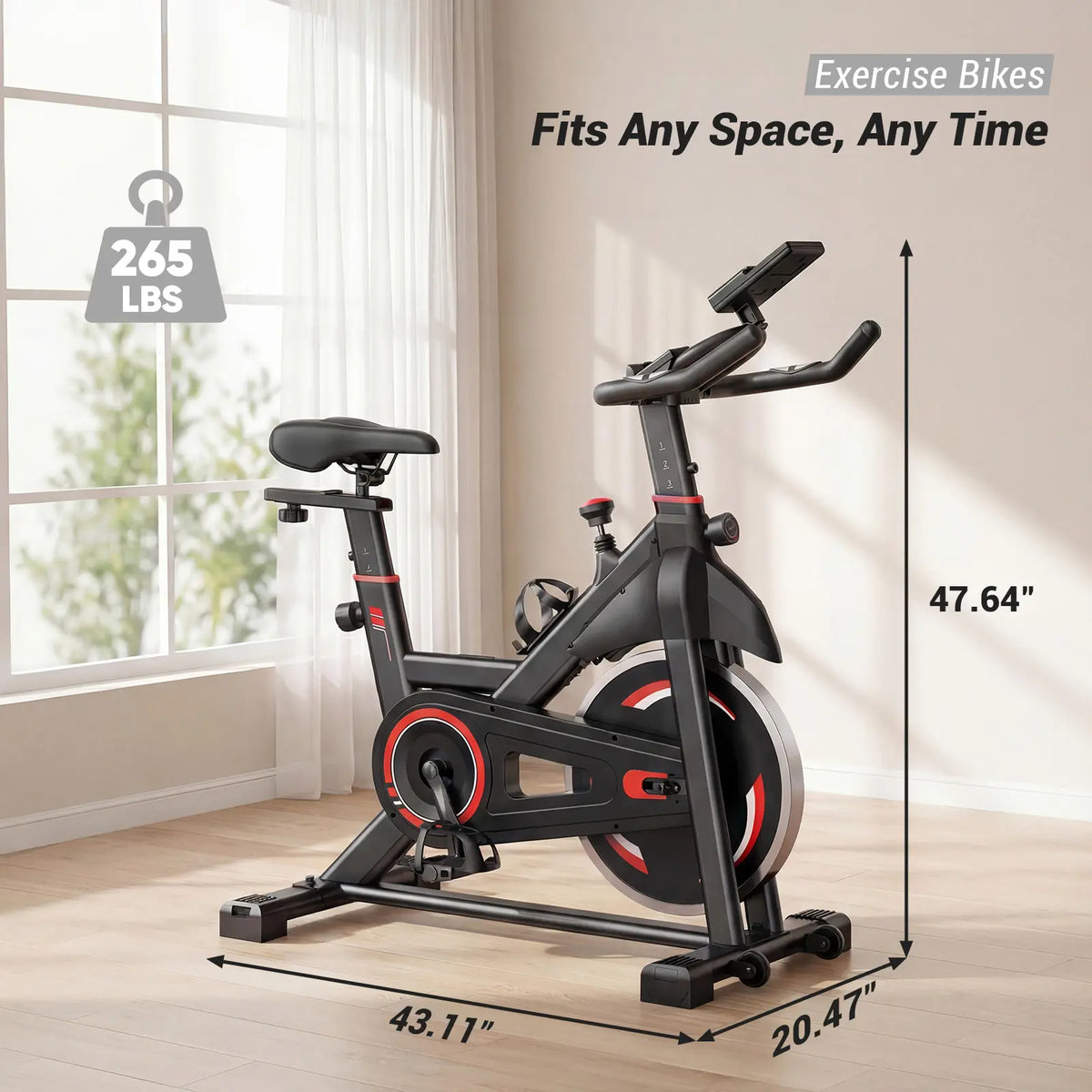 Indoor Cycling Bike – LCD Display, Infinite Resistance, Adjustable Seat & Handlebars