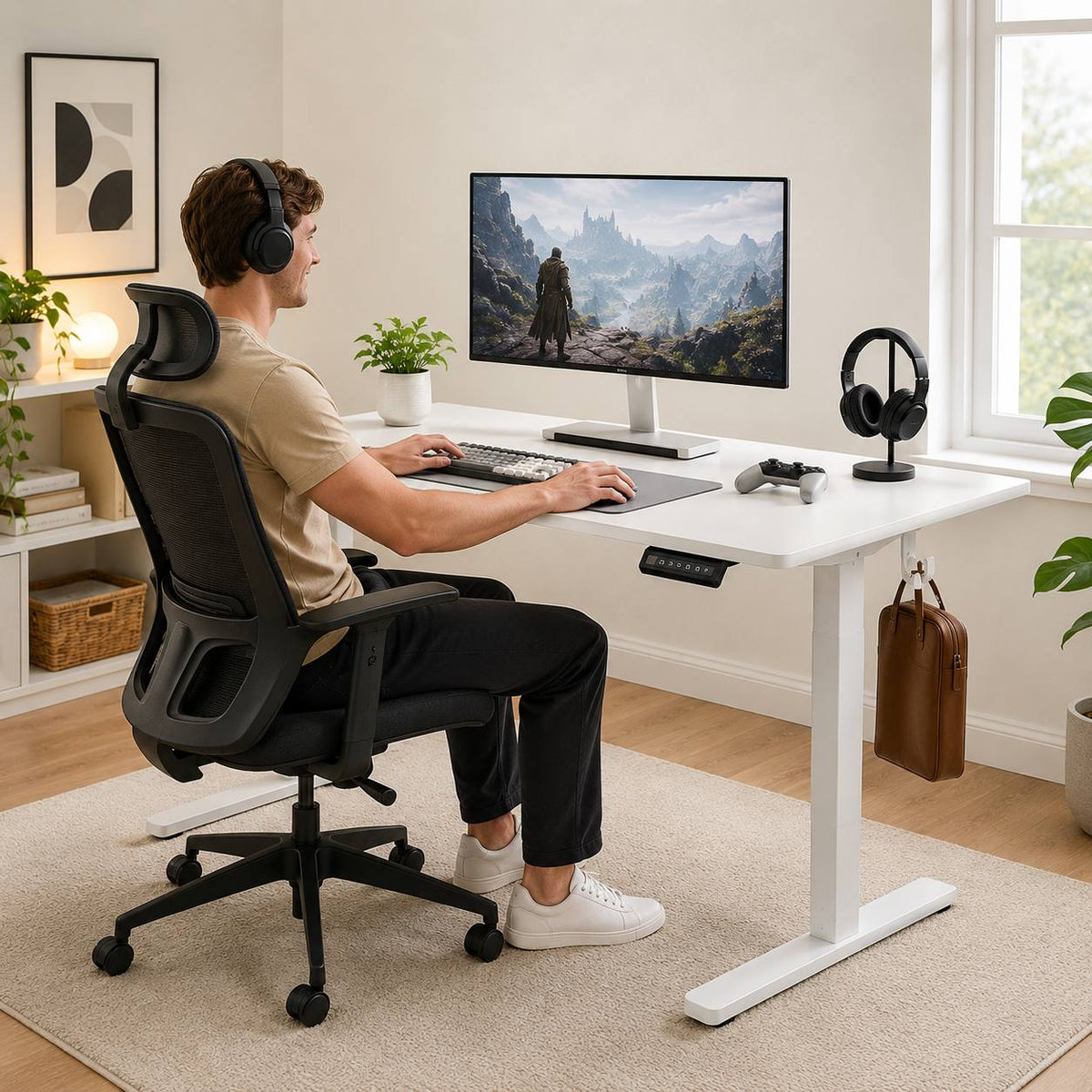 Electric Standing Desk with Memory Presets, Height Adjustable Desk 40/48/55 Inch