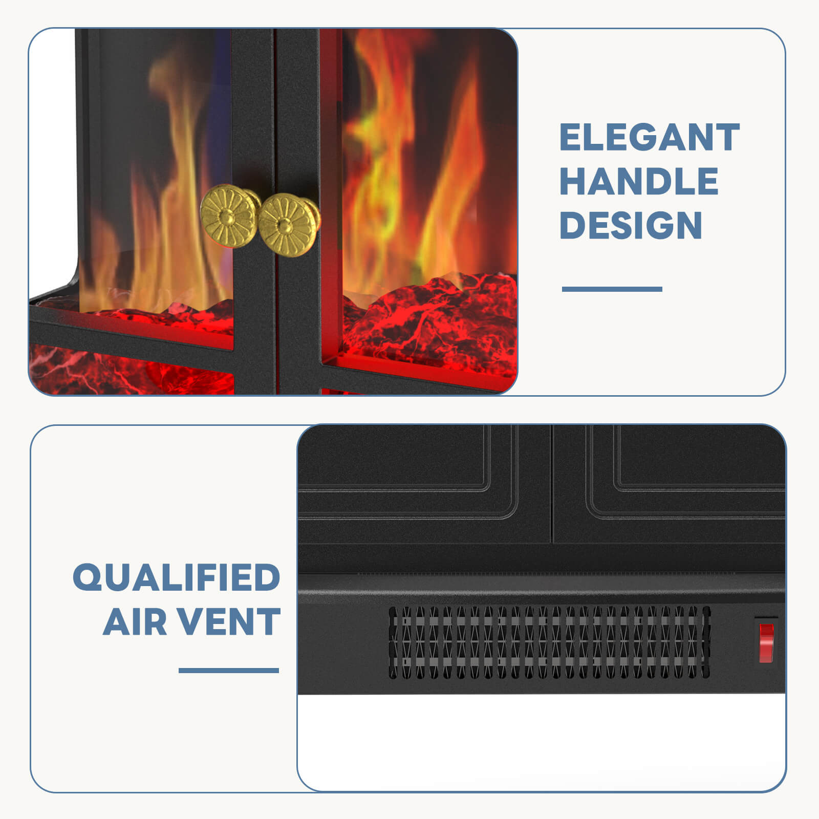 HearthGlow Twin Door Electric Fireplace