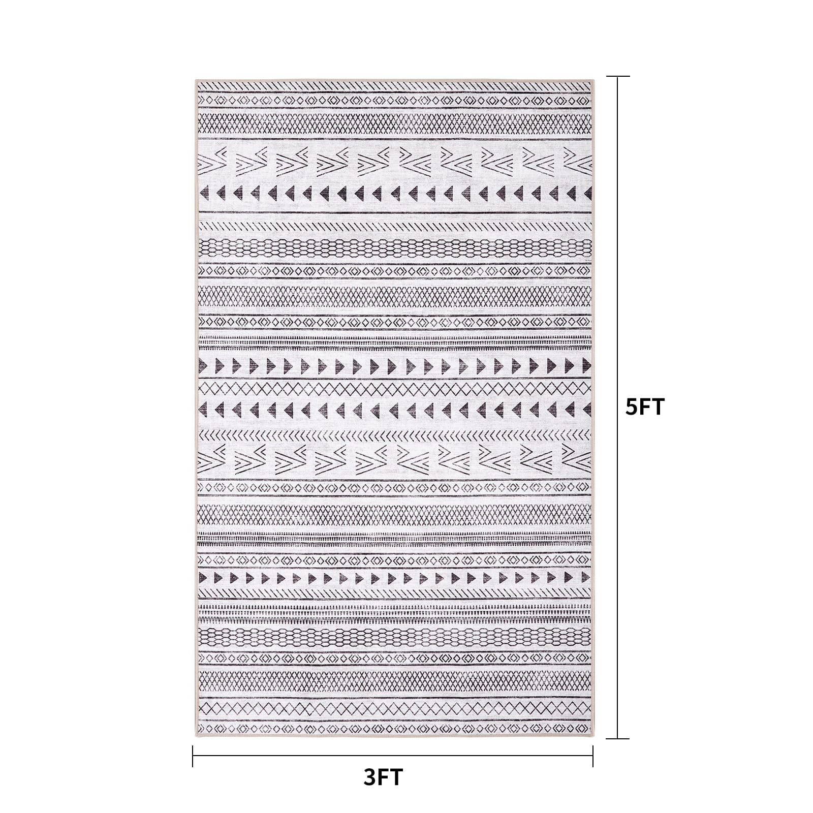 Washable Beige Weave Area Rug