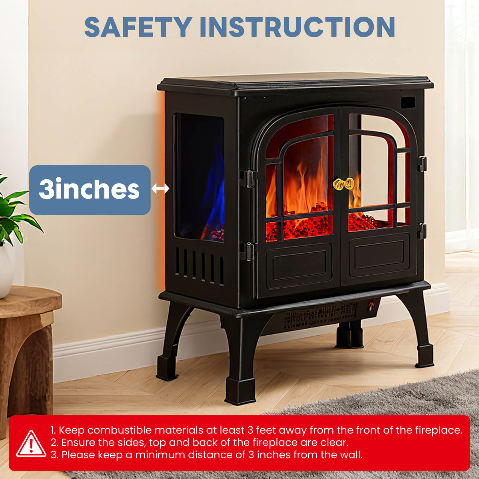 HearthGlow Twin Door Electric Fireplace