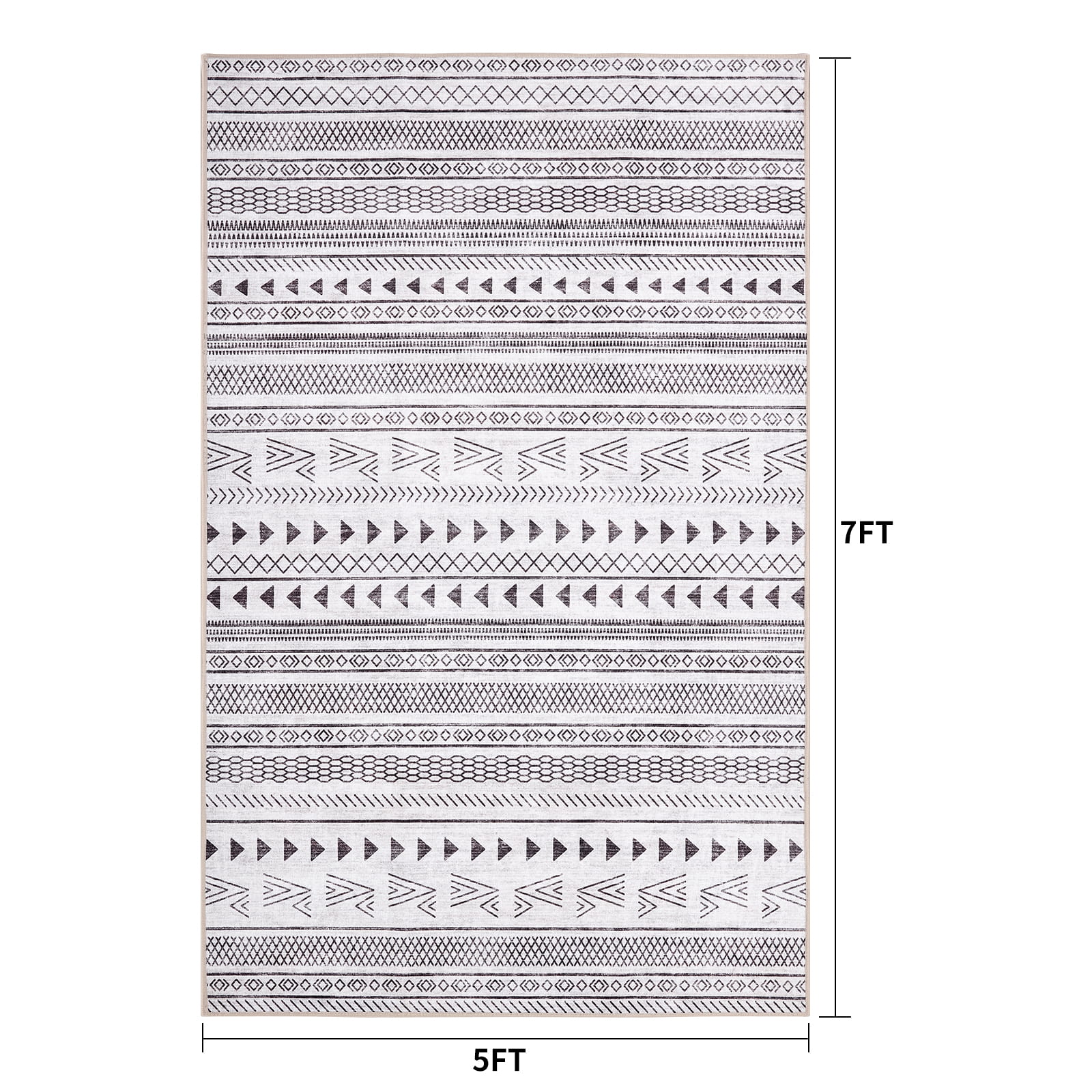 Washable Beige Weave Area Rug