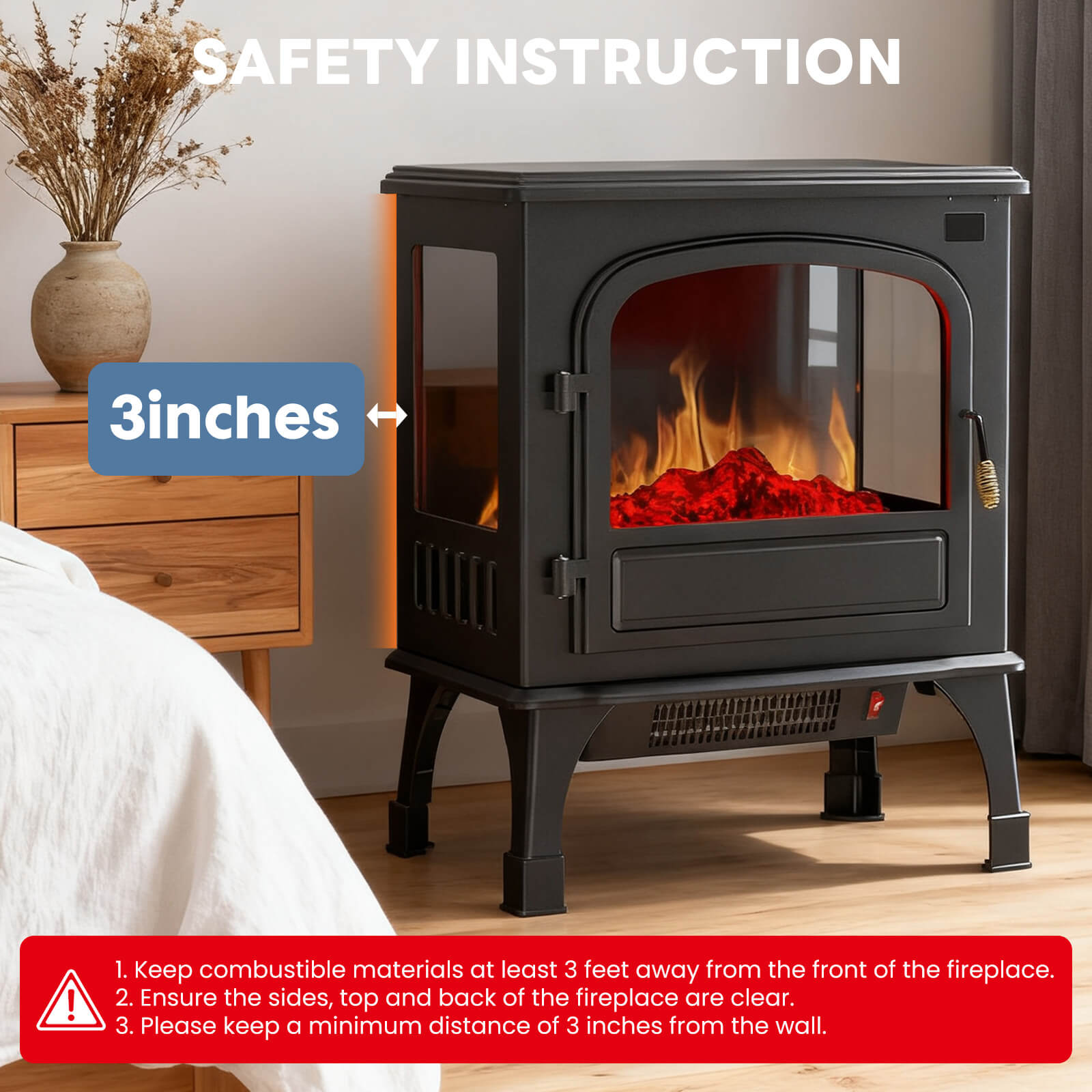 HearthGlow Twin Door Electric Fireplace