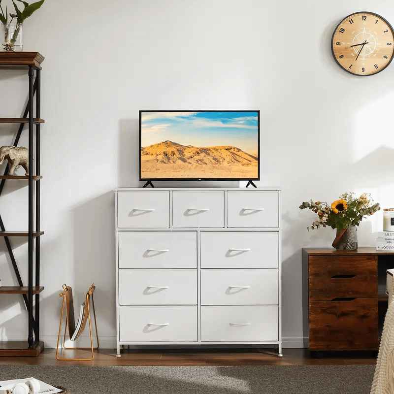 Warebay Fabric Storage Dresser with 9 Drawers, Space-Saving Organizer for Bedroom & Home