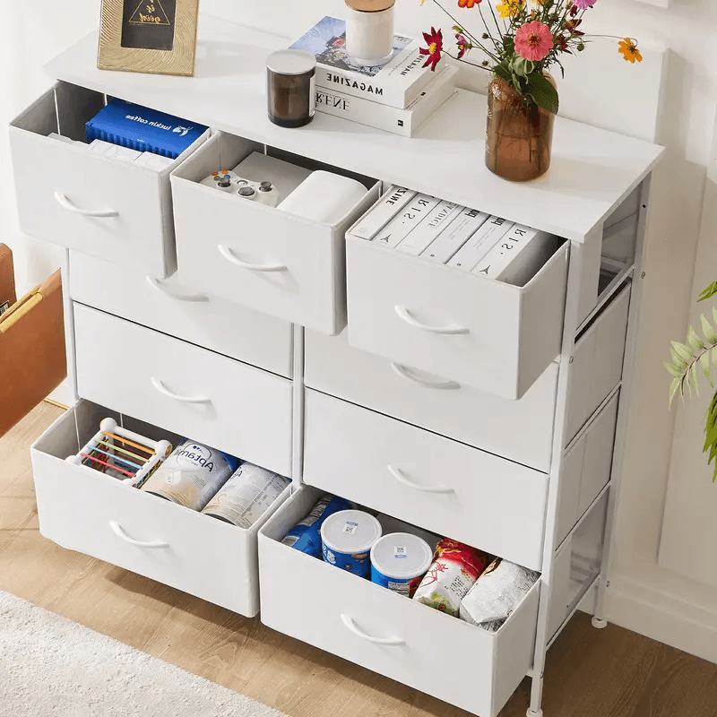 Warebay Fabric Storage Dresser with 9 Drawers, Space-Saving Organizer for Bedroom & Home