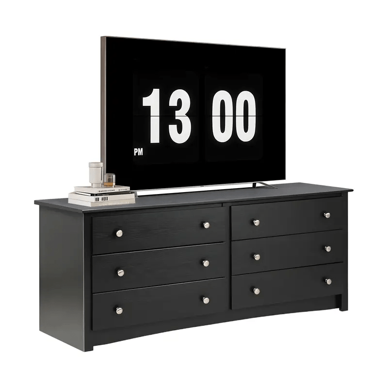 WareBay 59" TV Stand with 6 Drawers – Wooden Entertainment Center with Storage