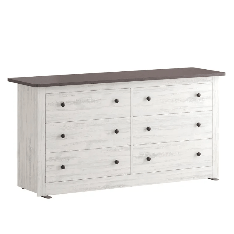 WareBay 59" TV Stand with 6 Drawers – Wooden Entertainment Center with Storage