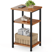 3-Tier Side Table with Storage Shelves – Small End Table for Bedroom, Living Room & Office