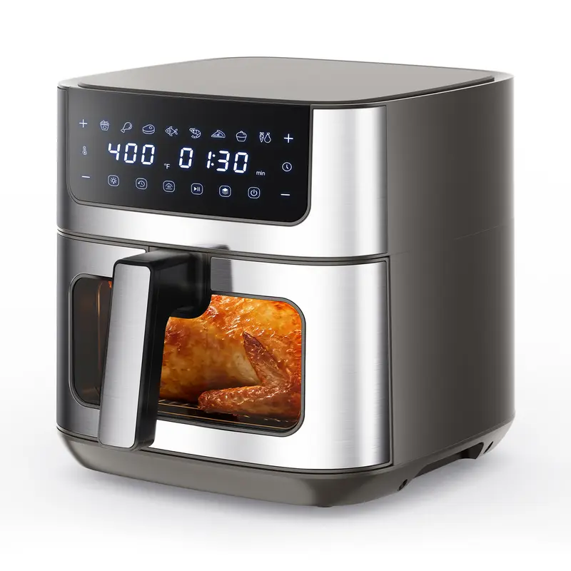 6.34QT Stainless Steel Digital Air Fryer with Window & 8 Cooking Functions