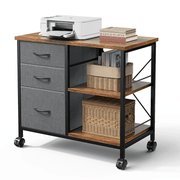 3-layer mobile filing cabinet, printer stand with storage, office storage cabinet with drawers and back support strips