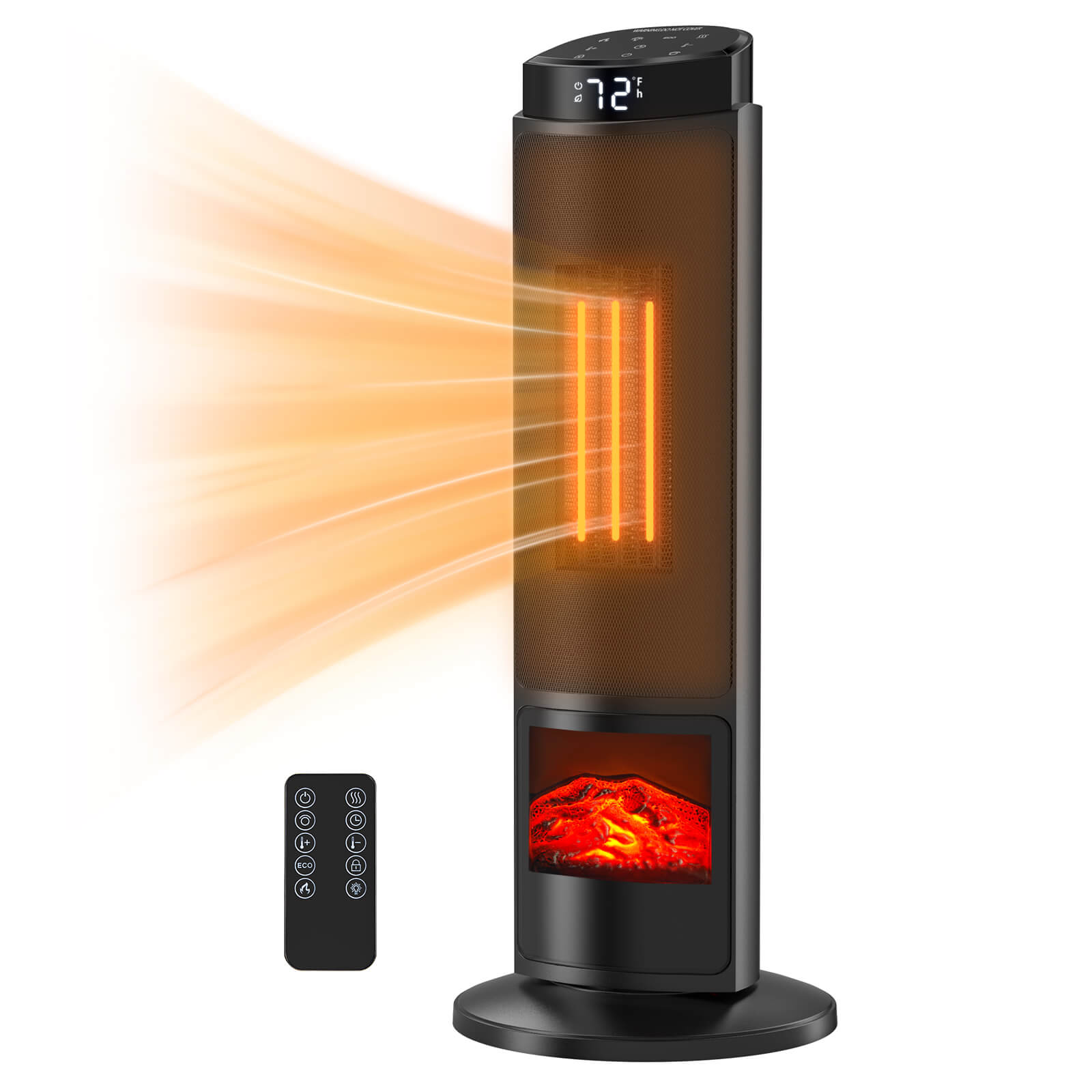 HaloFlame Electric Fireplace Tower Heater