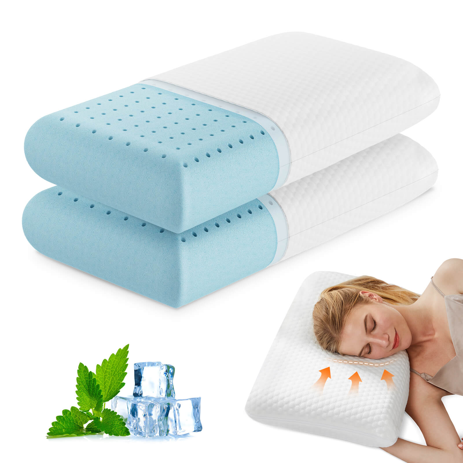 Memory Foam Gel Cooling Pillow