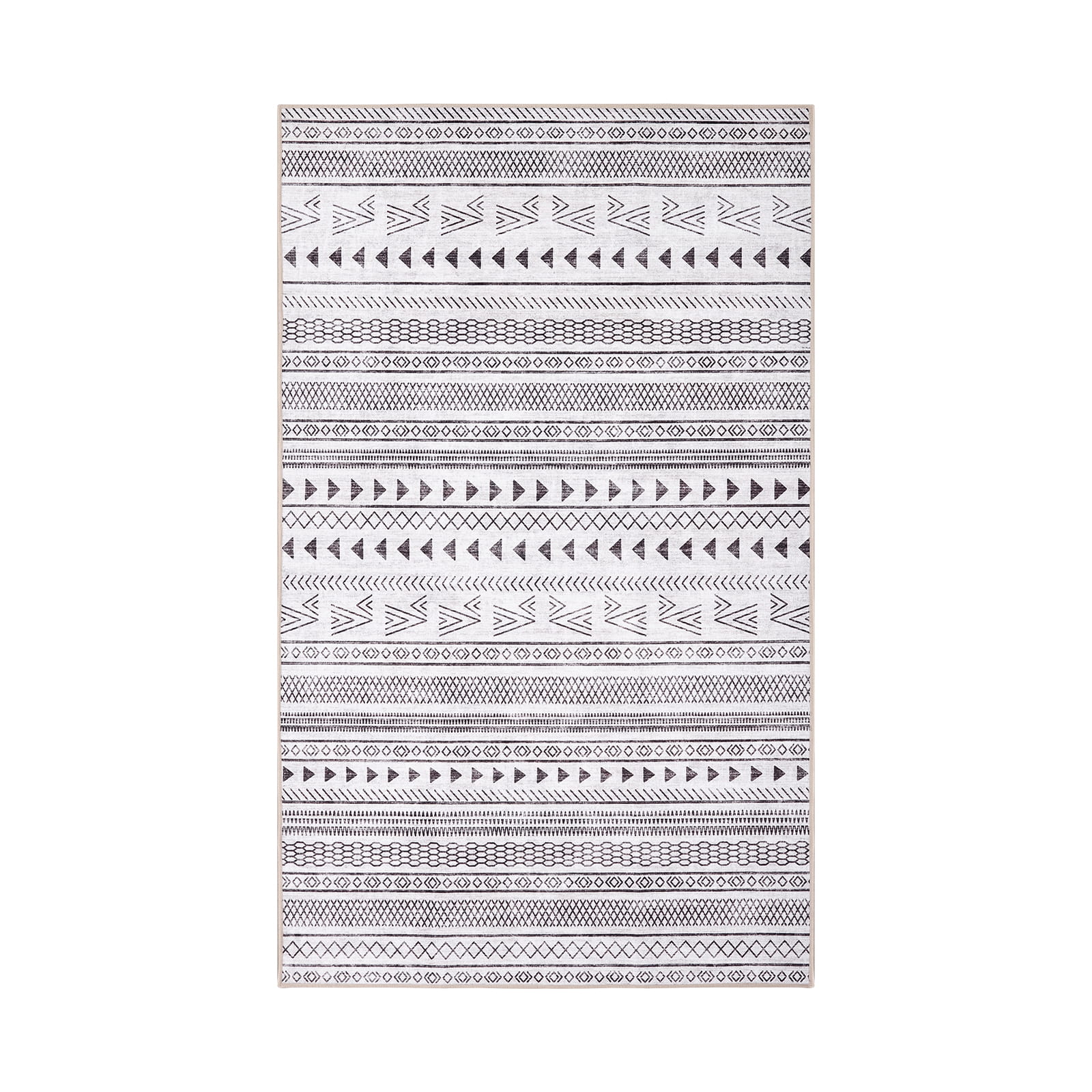 Washable Beige Weave Area Rug