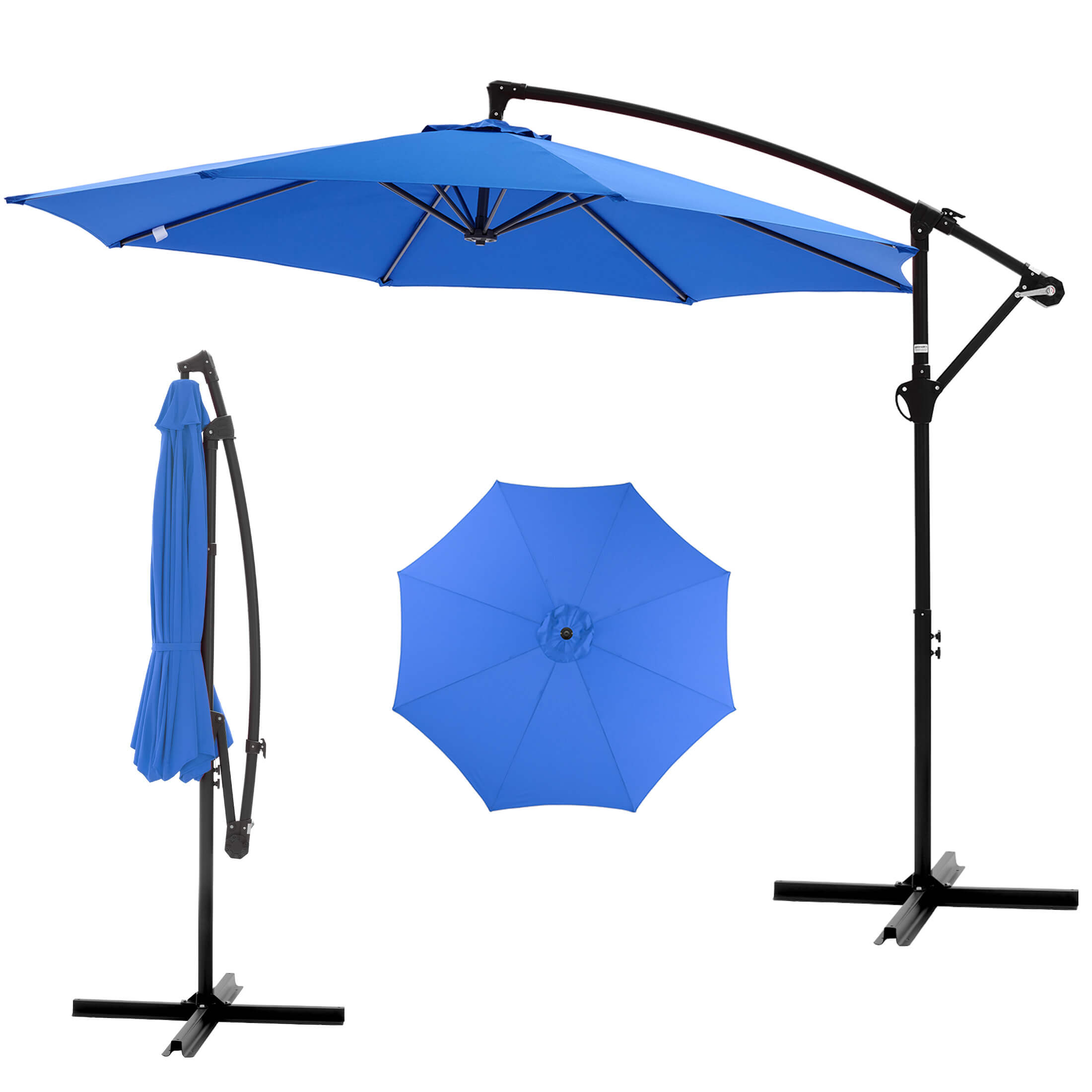 10ft Cantilever Patio Umbrella for Garden, Backyard, Poolside