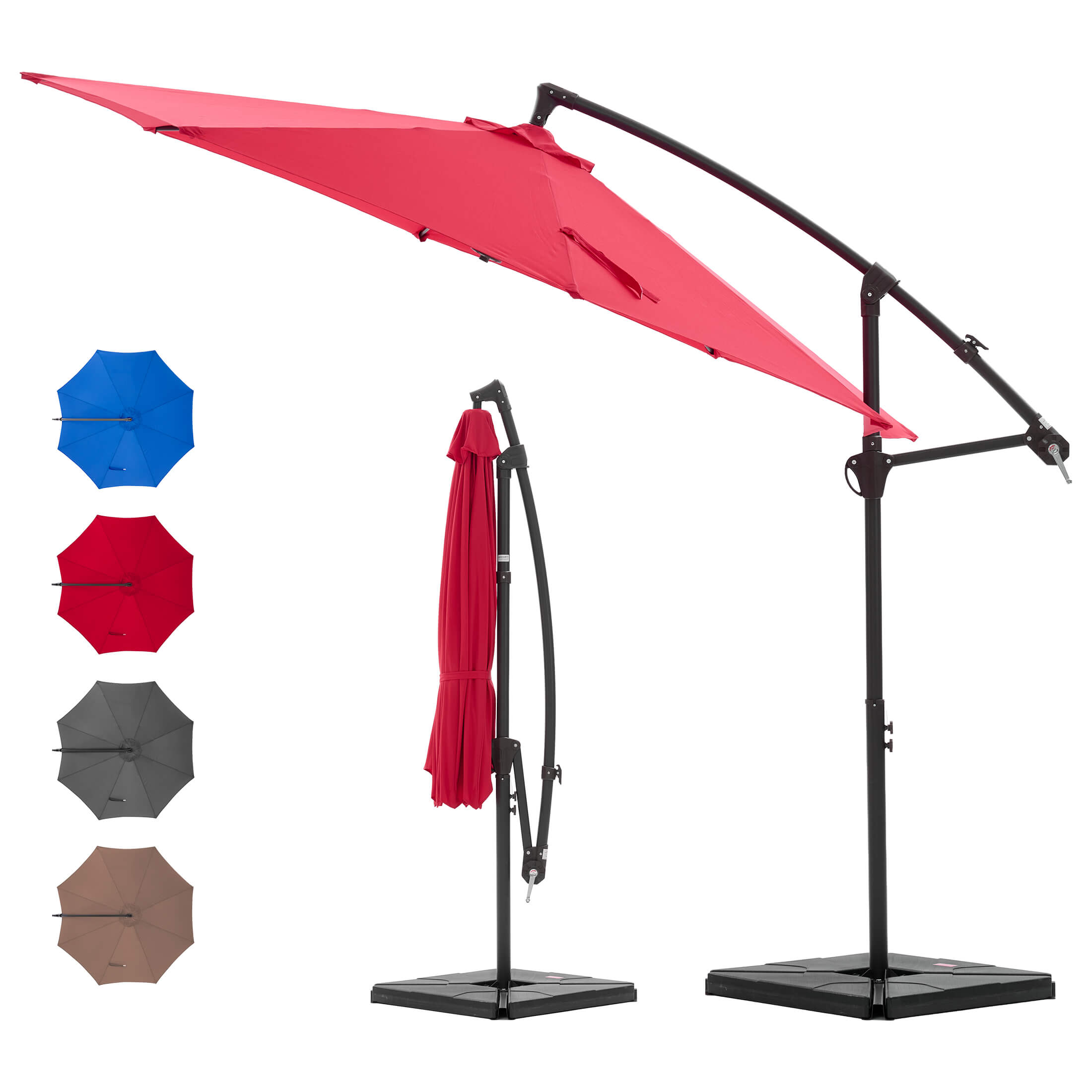 10ft Cantilever Patio Umbrella for Garden, Backyard, Poolside