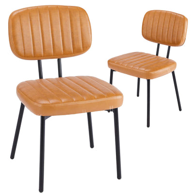 Modern Faux Leather Dining Chairs Set of 2 