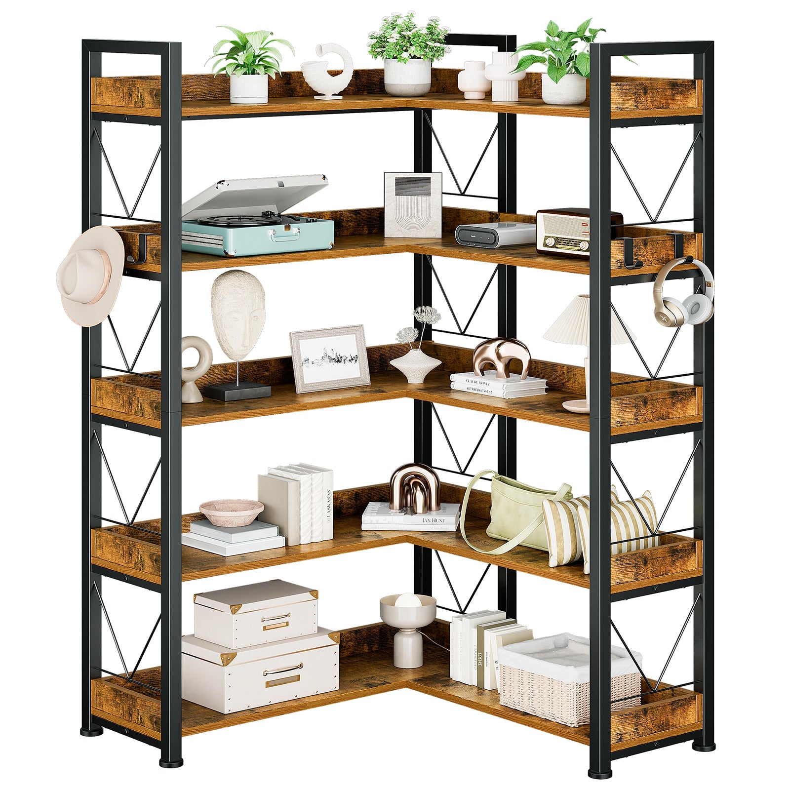 65" 5-Tier L-Shaped Corner Shelf
