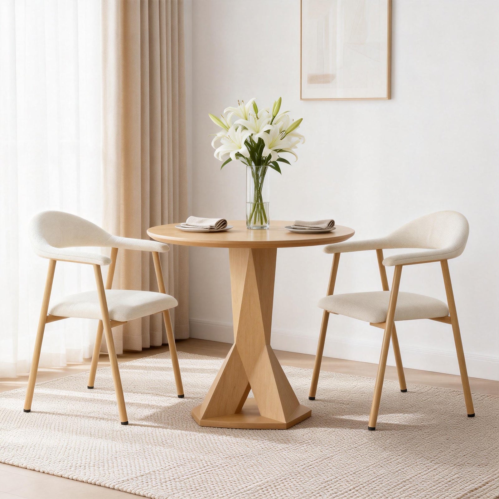 Upholstered Armchair Dining Chairs Set of 2