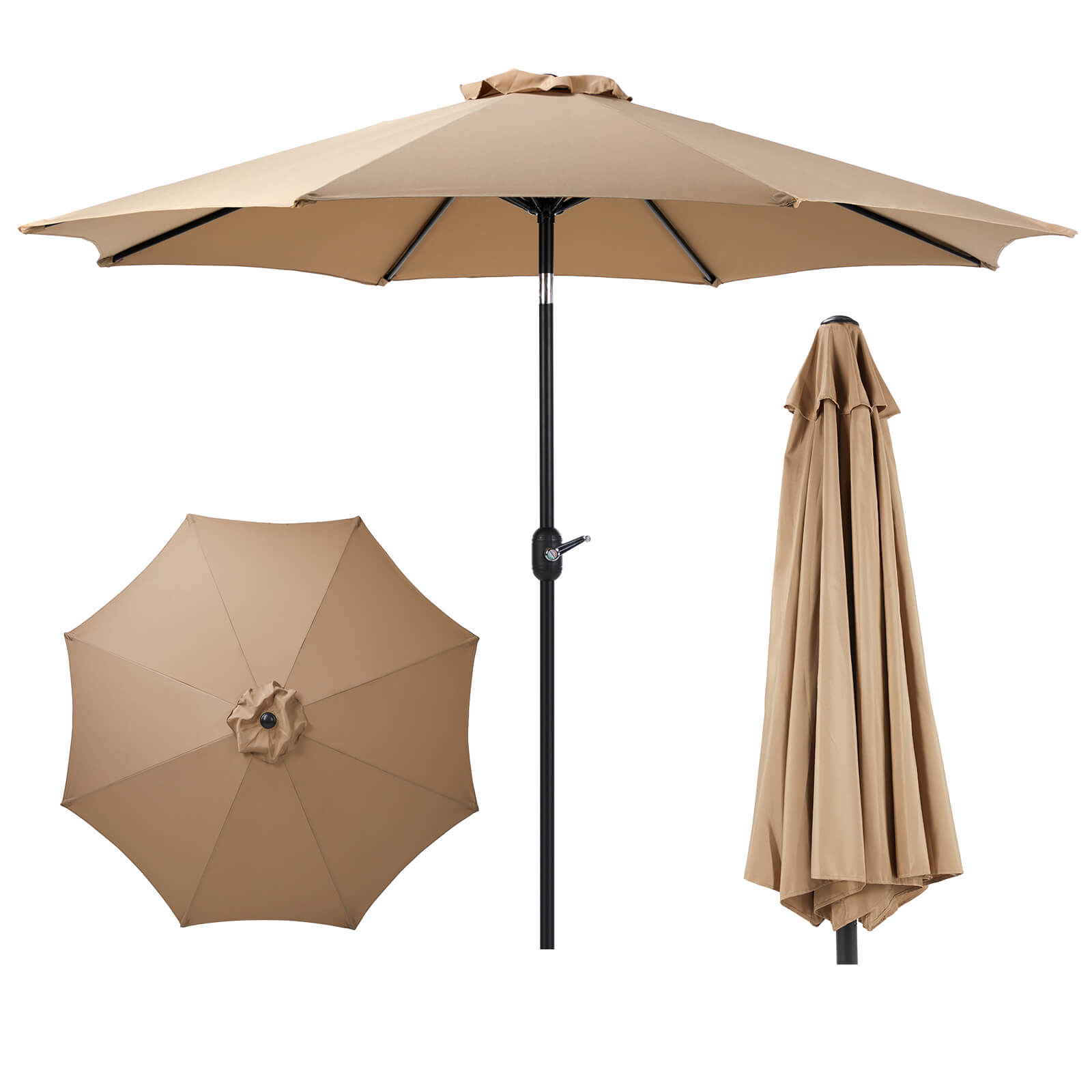 9ft 8-Rib Steel Patio Umbrella