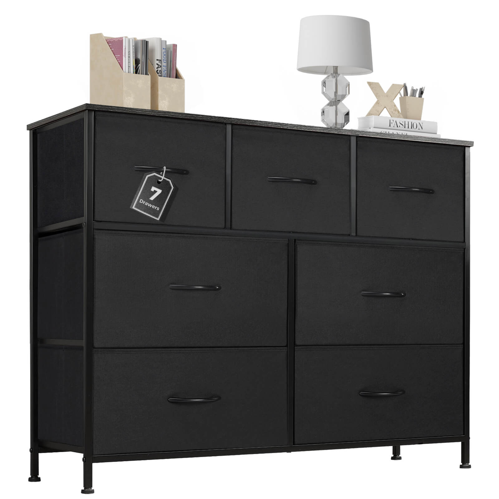 7-Drawer Wooden Top Storage Dresser