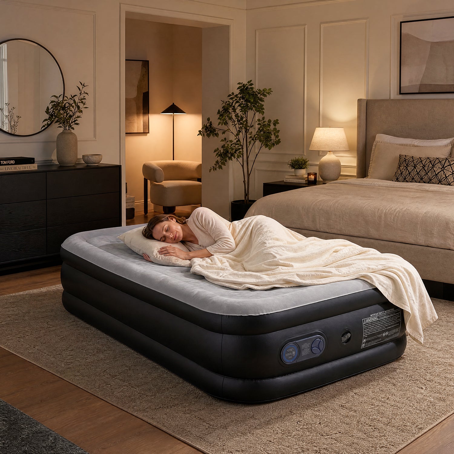 Warebay 16"-22" Queen Air Mattress with Pump (660lb Capacity)