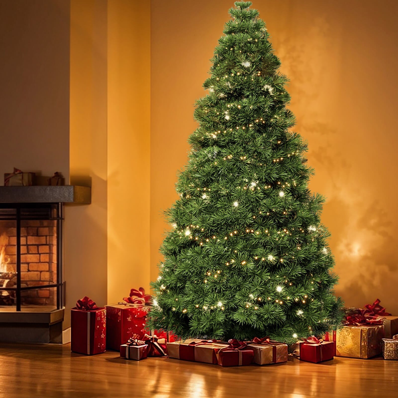 Pre-Lit Artificial Fir Christmas Pencil Tree