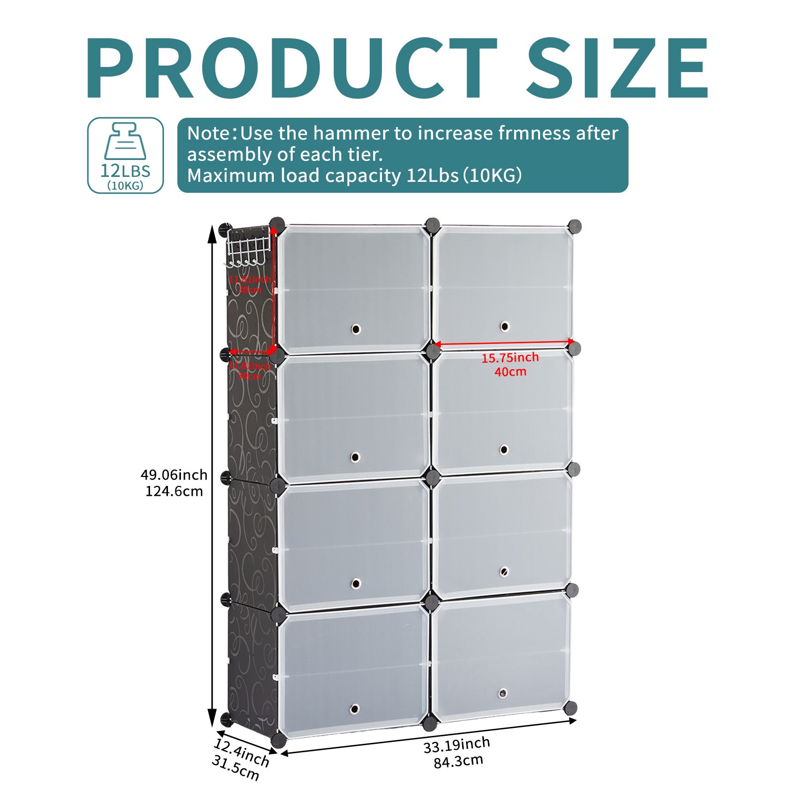 WareBay 6/8-Tier Shoe Cabinet with Door – Stackable Shoe Rack Storage for Entryway