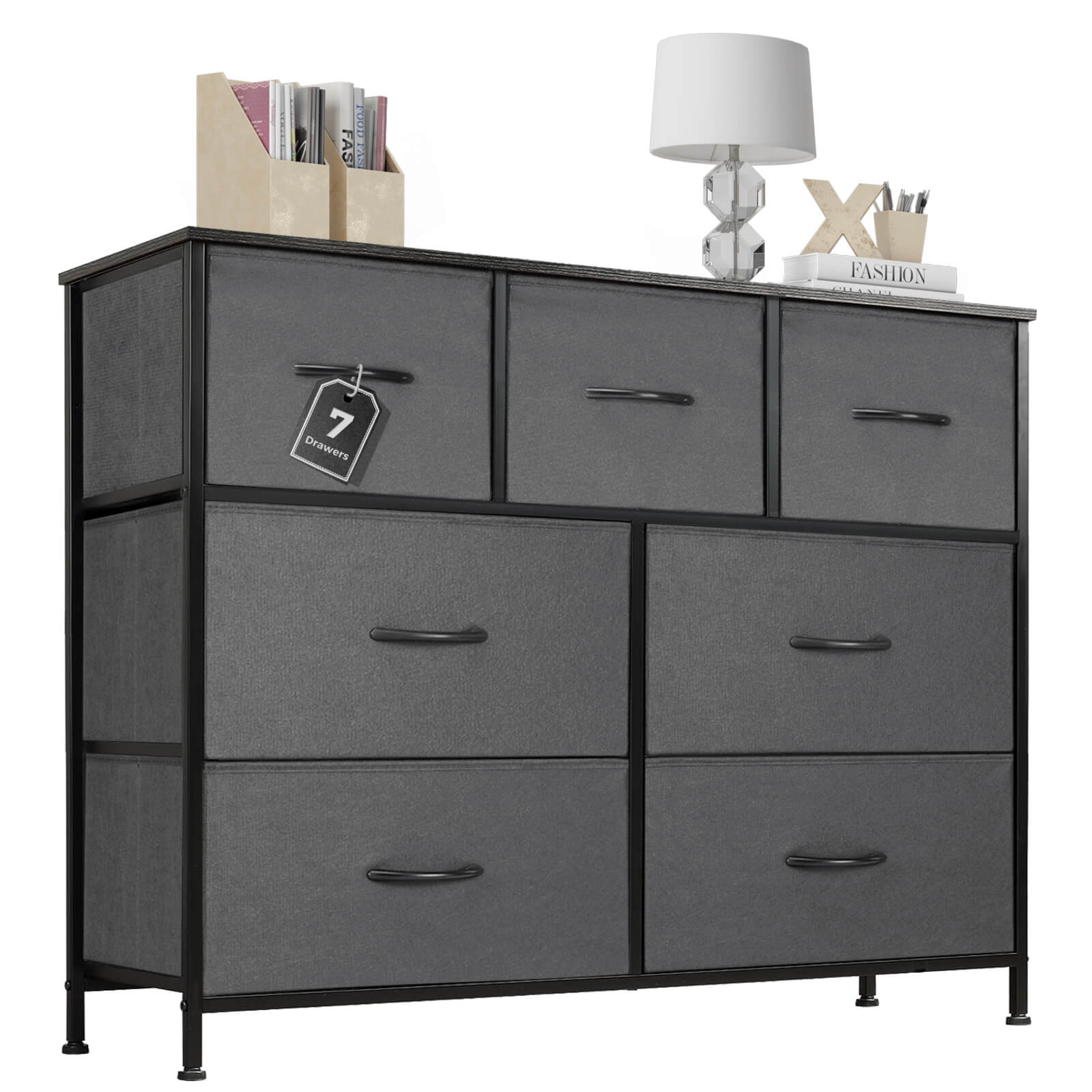 7-Drawer Wooden Top Storage Dresser
