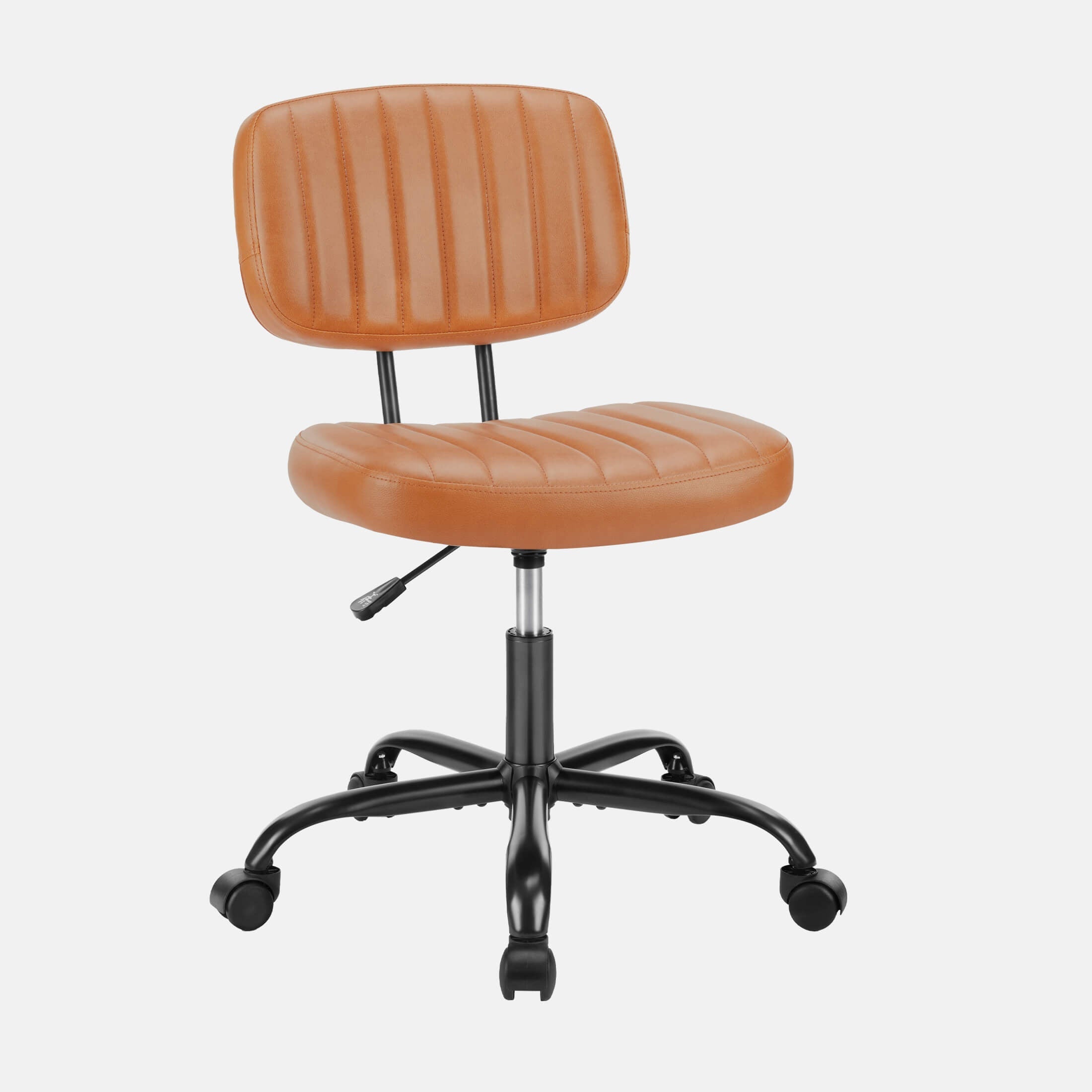 Armless Swivel PU Leather Office Chair